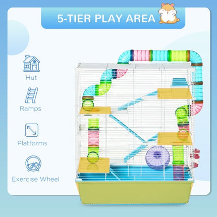 Oversized 23 Hamster Cage With Tube And Tunnel, Portable Carrying