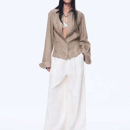 Refreshing breathable twill linen deconstructed silhouette old money