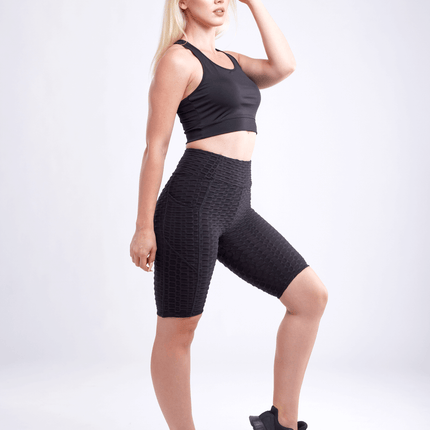 JupiterGear High-Waisted Scrunch Yoga Shorts with Hip Pockets