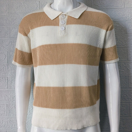 Mens Clothing Summer Fashion Lapel Sweater Short Sleeve Men Clothing