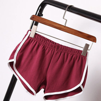 Women's sports shorts, home casual solid-color fashionable yoga beach