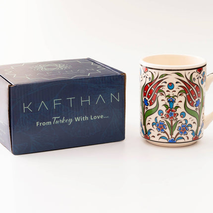 Set of 4 Handmade in Türkiye Ceramic Botanical Mugs - 9 Styles