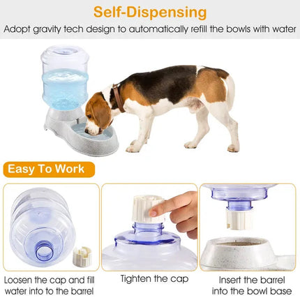 3.5L/1Gal Pet Water Dispenser Self-Dispensing Gravity Pets Water