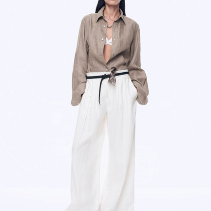Refreshing breathable twill linen deconstructed silhouette old money