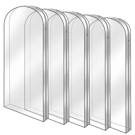 5 Pack Garment Bag For Hanging Clothes Dustproof Waterproof Hanging