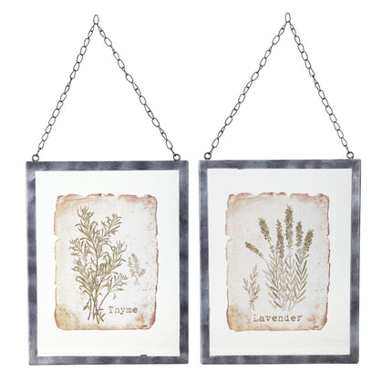 Lavender/Thyme Frame (Set of 2) 9.5" x 12.5" Glass/Metal