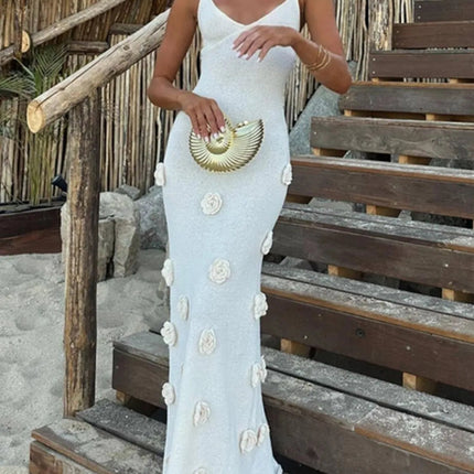 White Flower Maxi : Cami Dress