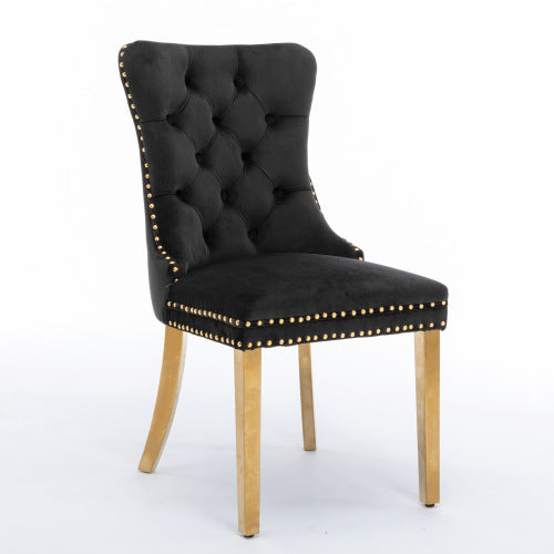High-end Tufted Solid Wood Contemporary Velvet Upholstered Dining