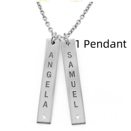 Personalized Vertical Necklace, Mother's Day Gift