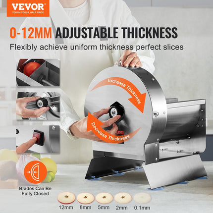 Electric Vegetable Slicer, 0-0.5'/0-12mm Thickness Adjustable