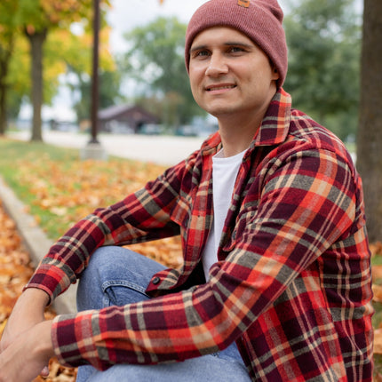 HAAKWEAR Knit Cuffed Beanie - Rusty Burgundy