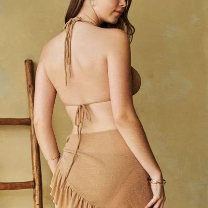 Davi & Dani Halter Skirt Bikini Swim Set