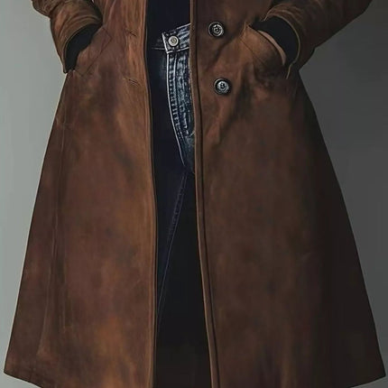 Button Up Long Sleeve Trench Coat