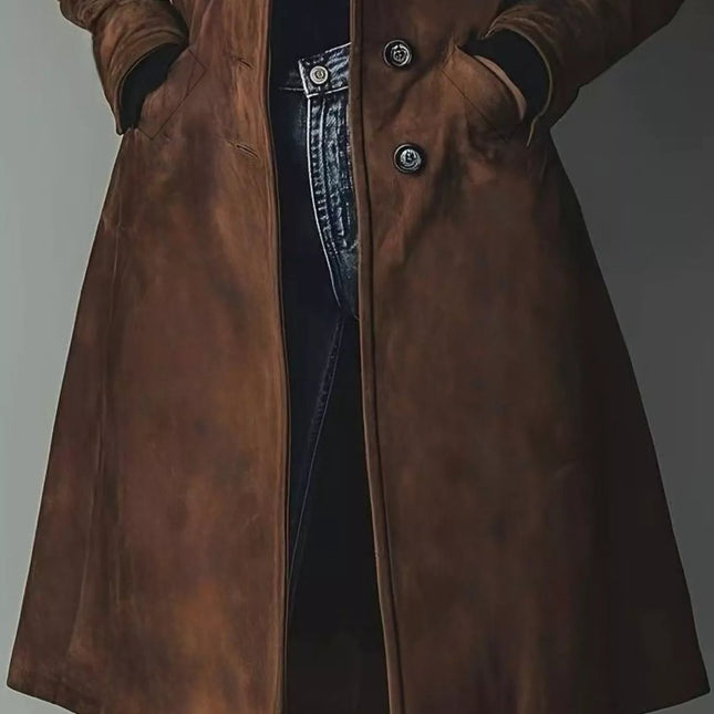 Button Up Long Sleeve Trench Coat