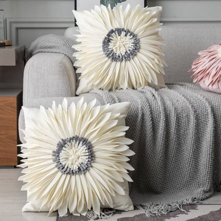 Fashion Modern Style White Throw Pillows Velvet Stitching
