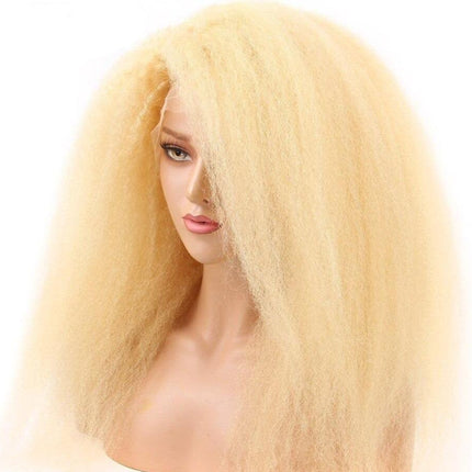 200% Density Kinky Straight 613 Blonde 13x4 Lace 13x6 Frontal Wigs
