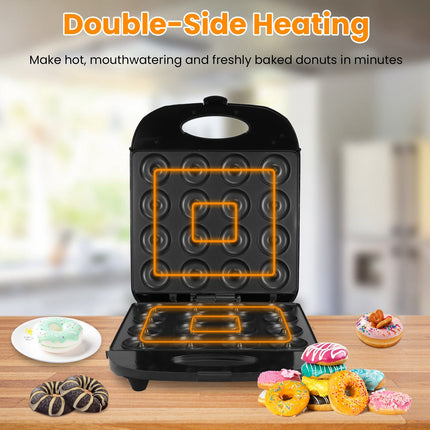 1Pc Mini Donut Maker Machine For Kids Snack Breakfast Desserts With 16