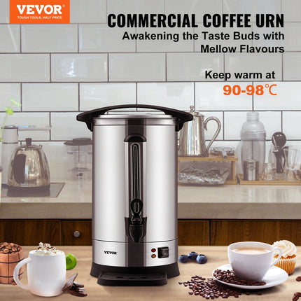 Commercial Coffee Urn 65 Cup Stainless Steel Coffee Dispenser Fast