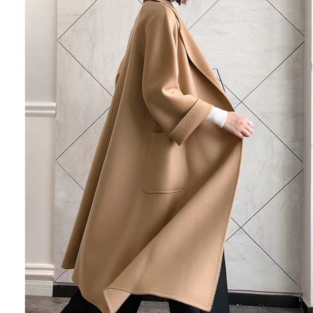 Water Ripple Cashmere Women's Long Reversible Coat – Luxury &