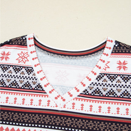 Christmas Geometric Pullover and Pants Lounge Set