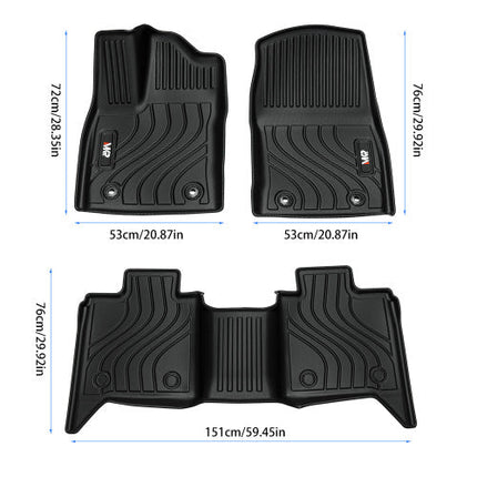 All-Weather TPE Front And Rear Row Floor Liners Floor Mats Fit For