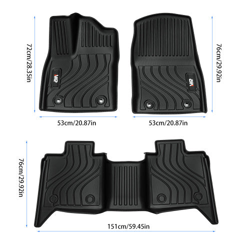 All-Weather TPE Front And Rear Row Floor Liners Floor Mats Fit For