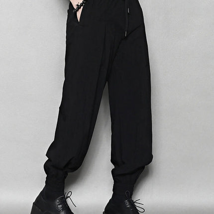 Men's Relaxed Fit Drawstring Ankle Cuffed Pants