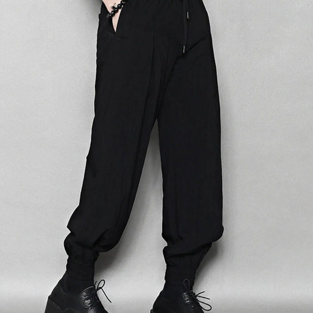 Men's Relaxed Fit Drawstring Ankle Cuffed Pants