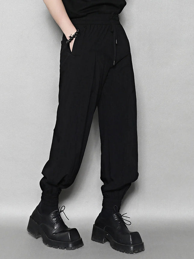 Men's Relaxed Fit Drawstring Ankle Cuffed Pants