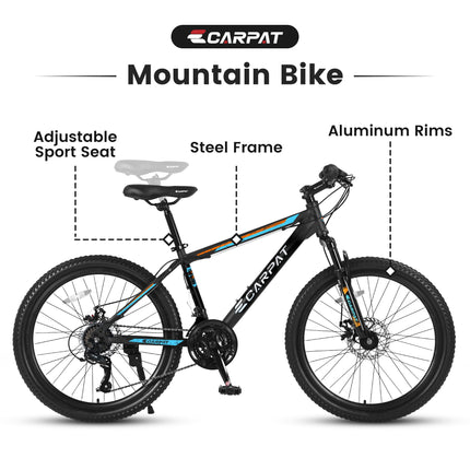 Carpat City-Cruizer™ – 26" Performance Mountain Bike (Black-Blue)