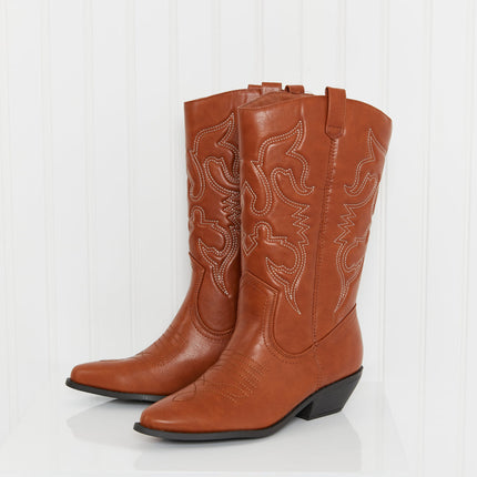 Fortune Dynamic Countryside Lane Mid-Calf Embroidered Cowboy Boots