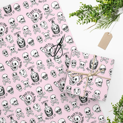 Pink Skull Wrapping Paper