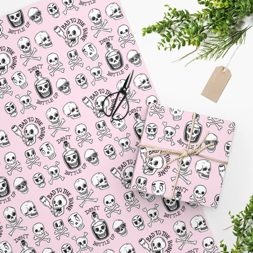 Pink Skull Wrapping Paper
