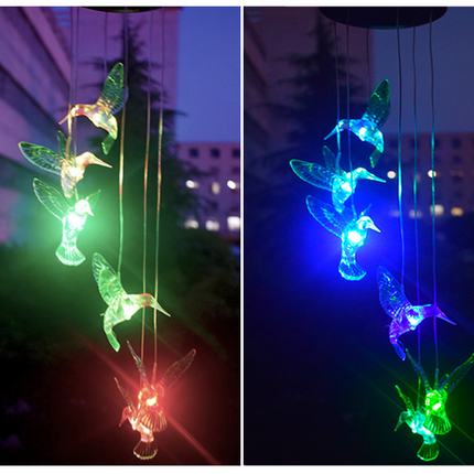 Color Changing Solar Power Wind Chime Crystal Ball
