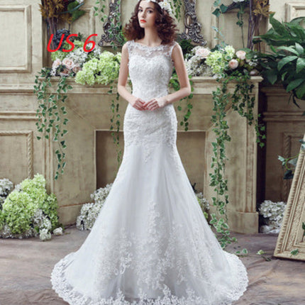 Bride Trailing Wedding Dress sexy Lace Mermaid Wedding DressW