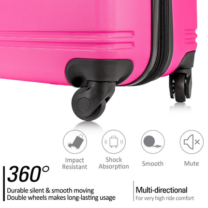 3 Piece Set Of Suitcases, Hard Shell Trolley Cases With TSA Locks 20