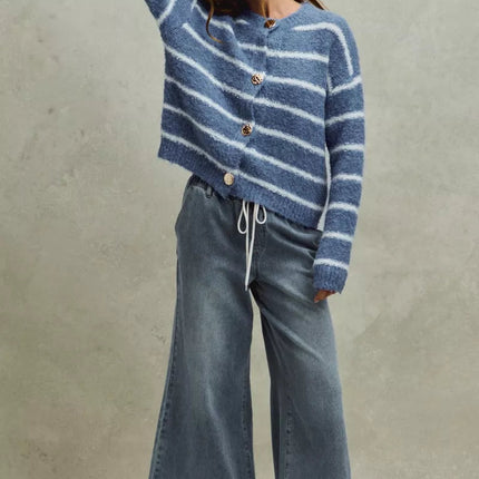 SO ME Mid Rise Elastic Waist Flare Denim Jeans