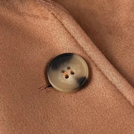 Double-Breasted Lapel Collar Long Coat