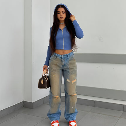 UrbanEase™ – Loose High Waist Street Jeans