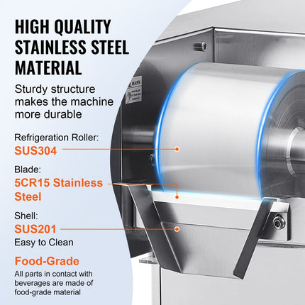 Commercial Snowflake Ice Machine 176LBS/24H Stainless Steel For Ice