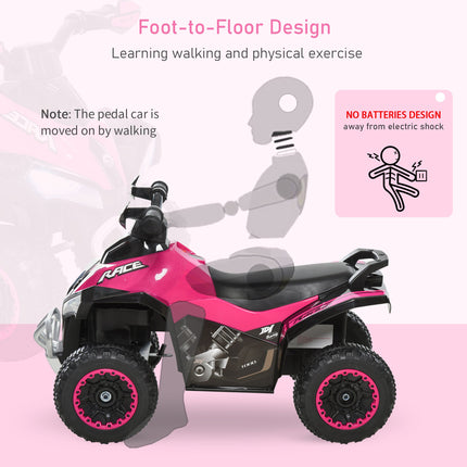 Toddler Push Car Foot-to-Floor 4 Wheels Music Light For Kids 18-36