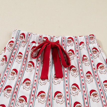 Christmas Santa Claus Ruffle Trim Pajama Set