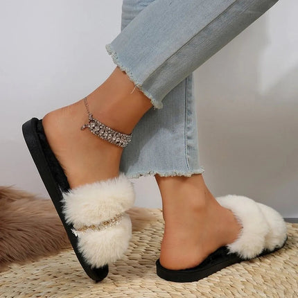 Open Toe Fuzzy Slippers