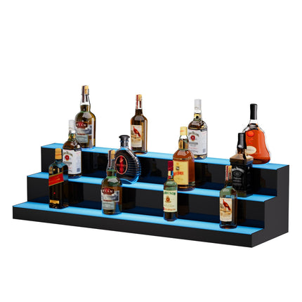 LED Lighted Liquor Bottle Display, 3 Tiers 40 Inches, Illuminated Home