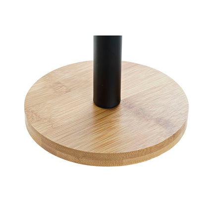 Kitchen Paper holder DKD Home Decor Black Natural Bamboo Stainless