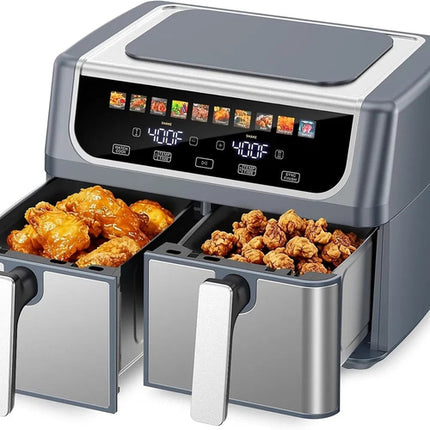 9.5 Quart Large Dual Basket Air Fryer With Double Basket, Independent