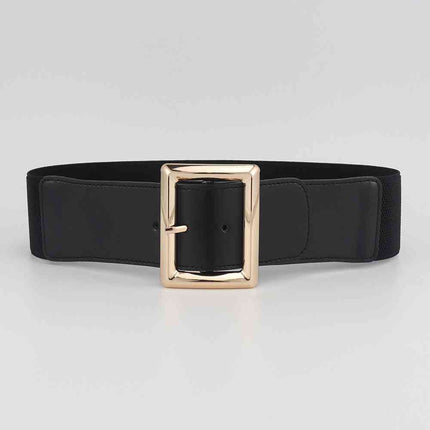 Rectangle Buckle Elastic Wide Belt