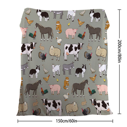 Various Animals Blanket Soft Pig Horse Durable Comfortable Blanket