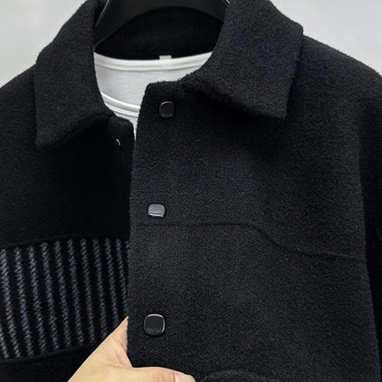 Men's Plus Size Button Up Long Sleeve Jacket