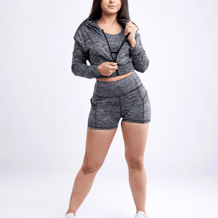 JupiterGear Athletic Zip-Up Crop Hoodie Jacket